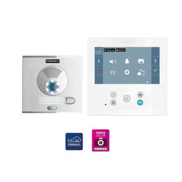 Set Video-Türsprechanlage Automatik 1 Klingel CITY VEO-XL 7" DUOX Plus WIFI 1L FERMAX 9471 - Weiß