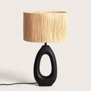 Tischlampe Holz Black Darshan ILUZZIA