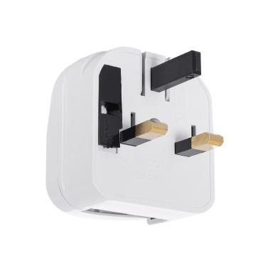 Adapterstecker Typ E (EU) Breiter Kopf mit geradem Kabel auf Stecker Typ G (UK) - Schwarz