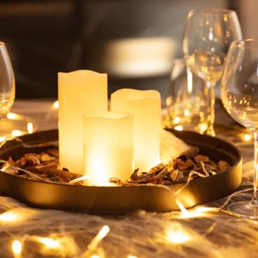 3er Pack LED-Kerzen Naturwachs -