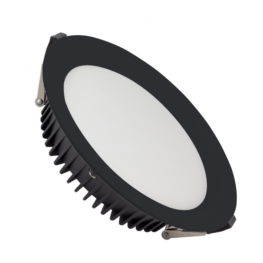 LED-Downlight 24W SAMSUNG New Aero Slim 130lm/W (UGR19) LIFUD Schwarz Schnitt Ø200 mm 