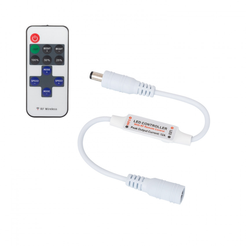 Controller Dimmbar Mini LED-Streifen Einfarbig 12/24V DC mit RF-Fernbedienung