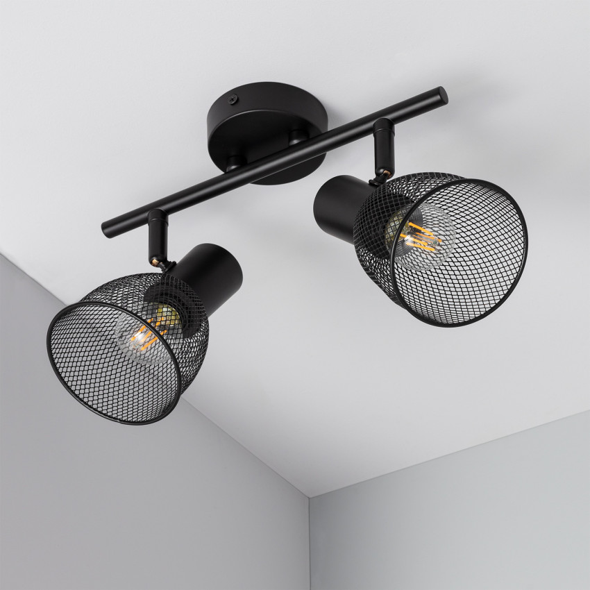 Verstellbare Deckenleuche aus Metall Grid 2 Spots