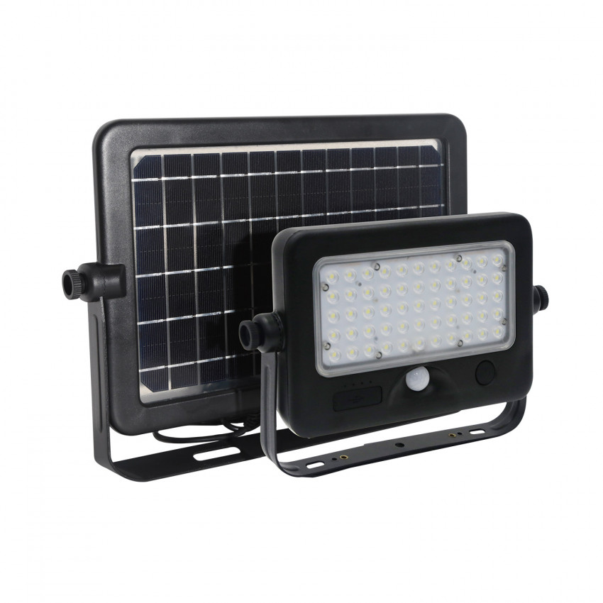 LED-Flutlichtstrahler Solar 10W mit PIR-Bewegungssensor und Dämmerungs-Panel Separat