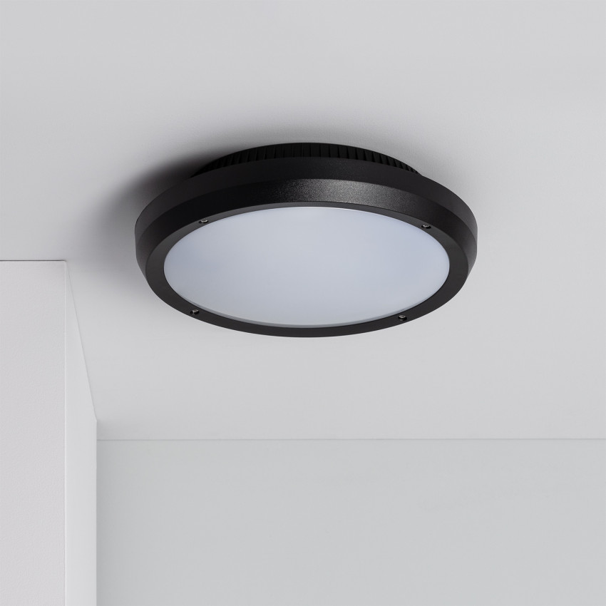 Deckenleuchte Rund für Aussen Ø300mm IP65 Curio Schwarz