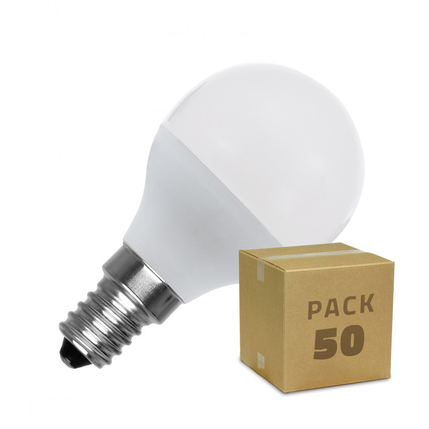 50er Pack LED-Glühbirnen E14 G45 5W Warmweiß
