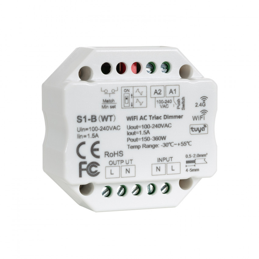 LED-Dimmer Triac WiFi Triac RF 1CH 1.5A AC Kompatibel mit Schalter 