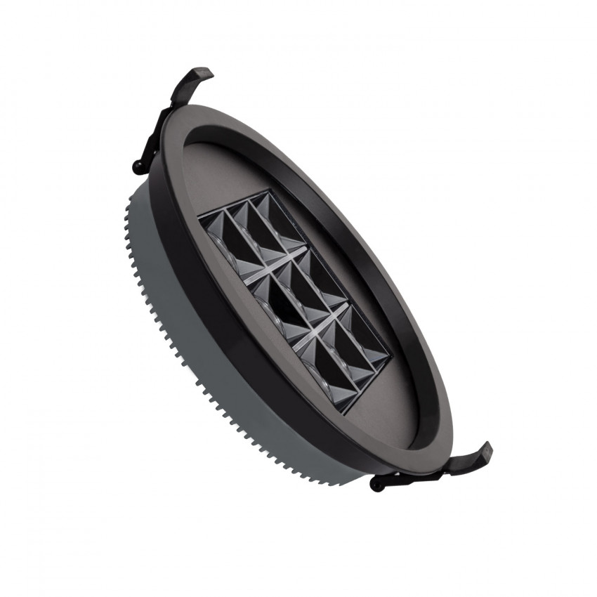 LED-Downlight Strahler 30W Rund (UGR17) Schwarz Schnitt Ø 205 mm 
