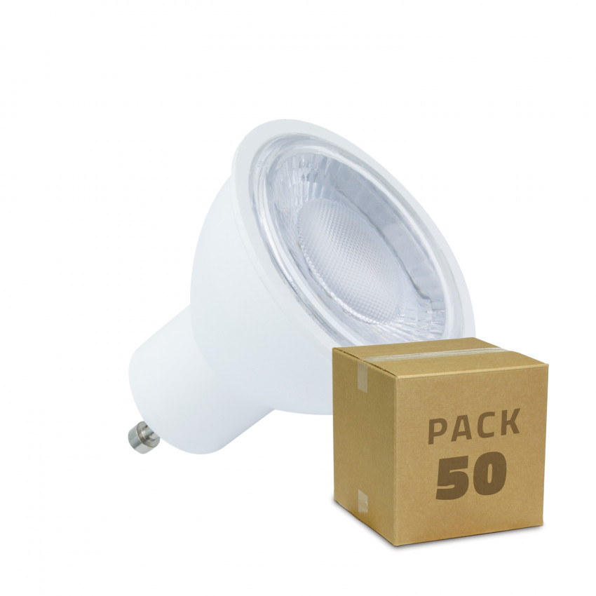 Caja 50 Bombilla LED GU10 S11 Regulable 60º 7W Blanco Cálido