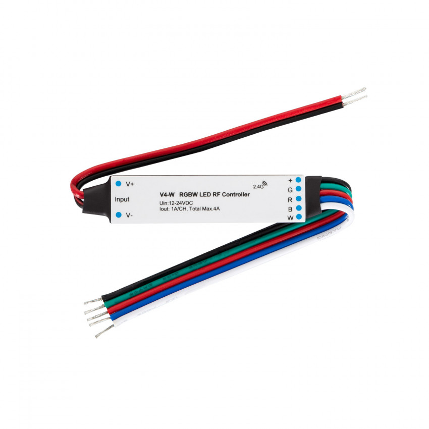 Controller Dimmbar Mini LED-Streifen RGBW 12/24V DC kompatibel mit RF-Fernbedienung