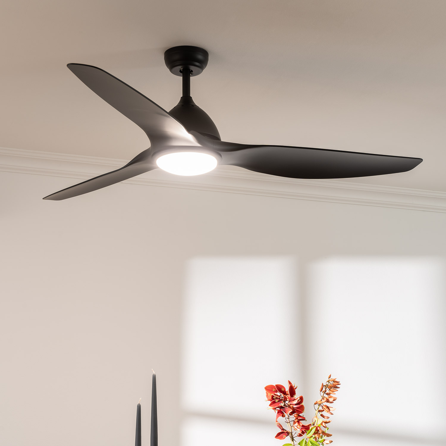 led deckenventilator elegant pro schwarz 163cm ac motor ledkia