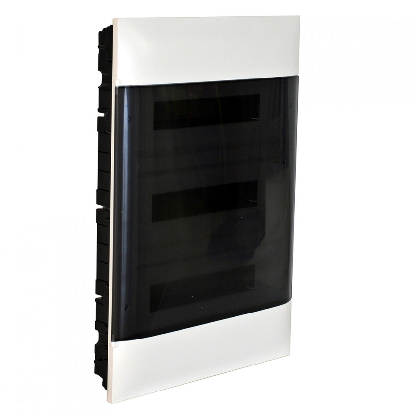 Unterputzdose Practibox S für Konventionelle Trennwände Transparente Tür 3x18 Module LEGRAND 137058