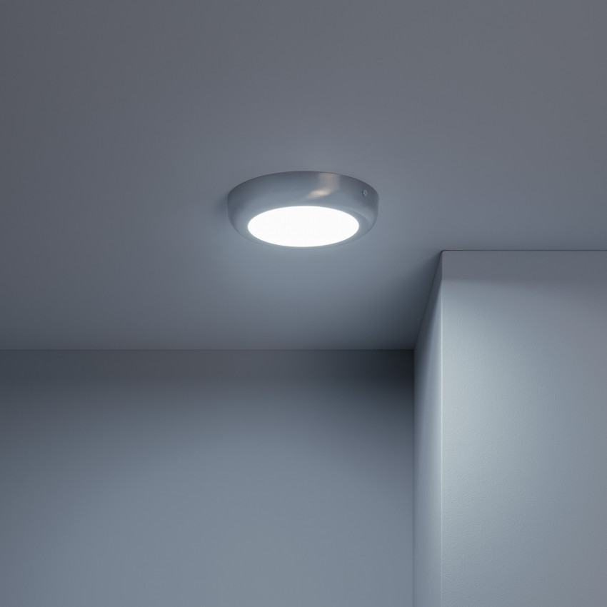 Plafón LED Circular Silver Design 12W