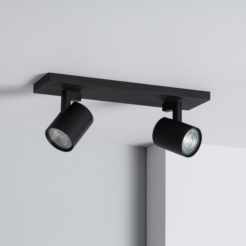LEDKIA LED-Deckenleuchte Quadratisch, Doppelt, Weiß – Mit GU10 Fassung, 6000K Kaltweiß, Schwenkbar & Minimalistisch