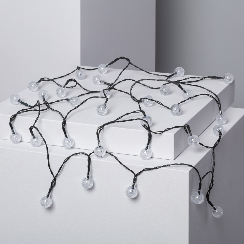 Guirnalda SnowFlakeBalls LED con Cargador Solar 