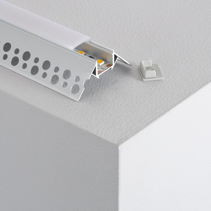 Aluminiumprofil Integrierung in Gips/Pladur für Ecken für LED-Streifen bis 8 mm