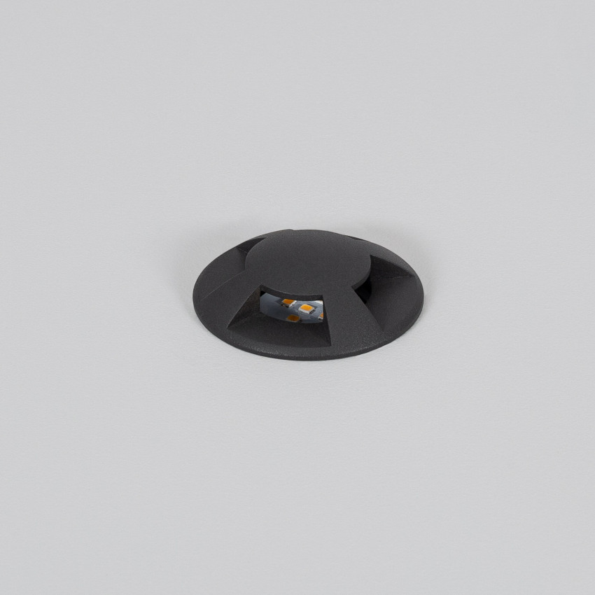 LED-Bodeneinbauleuchte 1W 4L 24V DC Lotus Schwarz