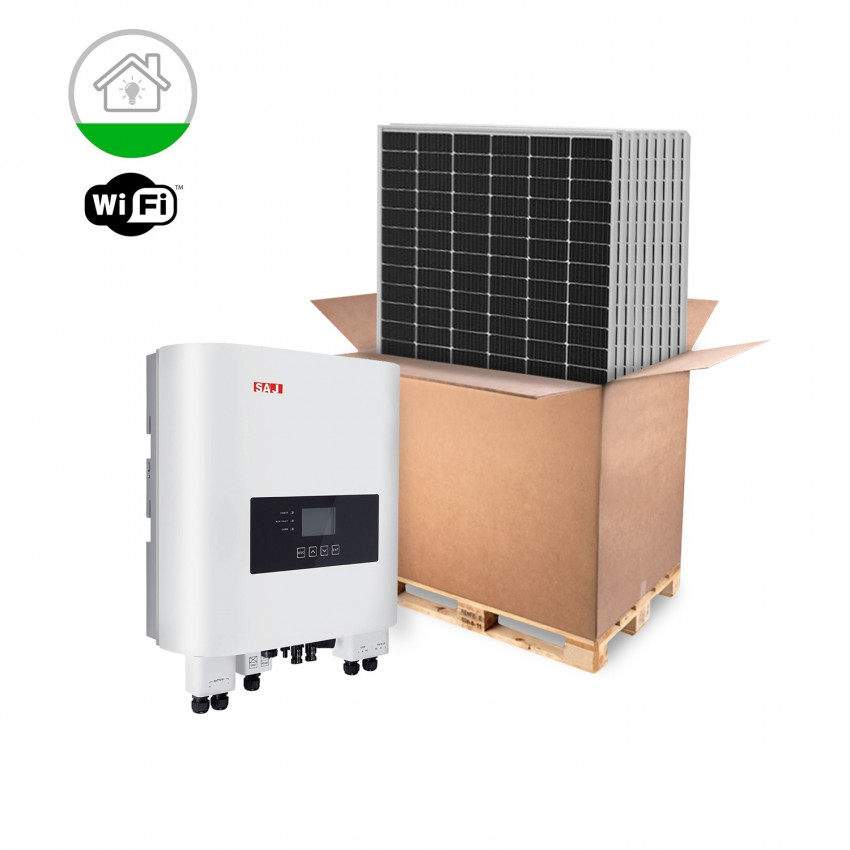 Solar Kit Hybrid Private Haushalte kompatibel mit Batterie PYLONTECH 48V Einphasig 3.6-6 kW Panel RISEN