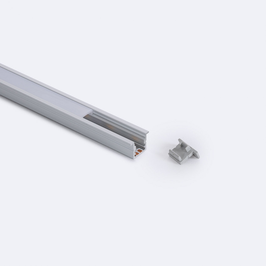 Aluminiumprofil Einbau Schmal 2m mit durchgehender Abdeckung für LED-Streifen bis 6 mm