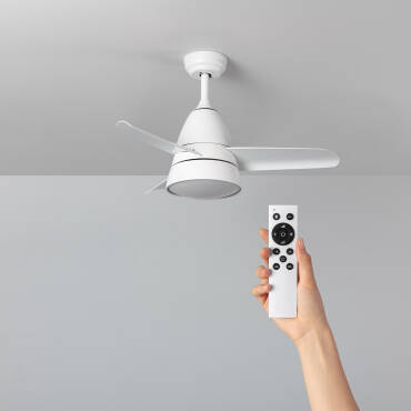 Ventilateur de Plafond Silencieux Industriel Blanc 91cm Moteur DC Avec lumière