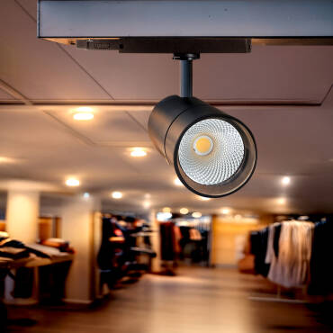 Photographie du produit : Spot LED sur Rail Triphasé 40W Carlo Noir