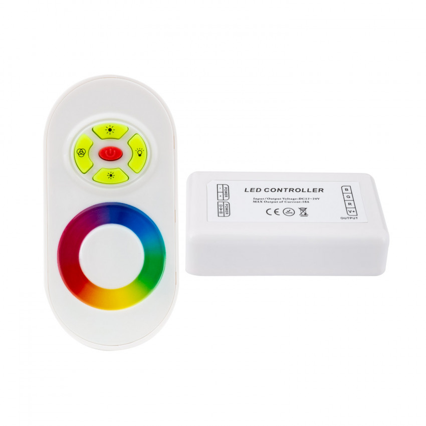Contrôleur Variateur Tactile Ruban LED 12/24V DC RGB avec Télécommande RF