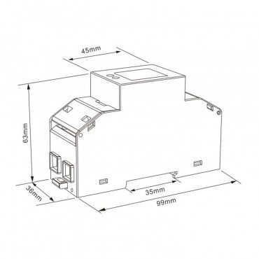 Compteur d’Énergie Bidirectionnel Monophasé Direct MAXGE 100A 100 A