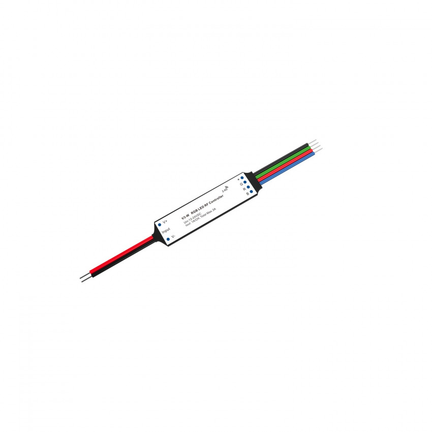 Mini Contrôleur Variateur Ruban LED 12/24V DC RGB compatible avec Télécommande RF
