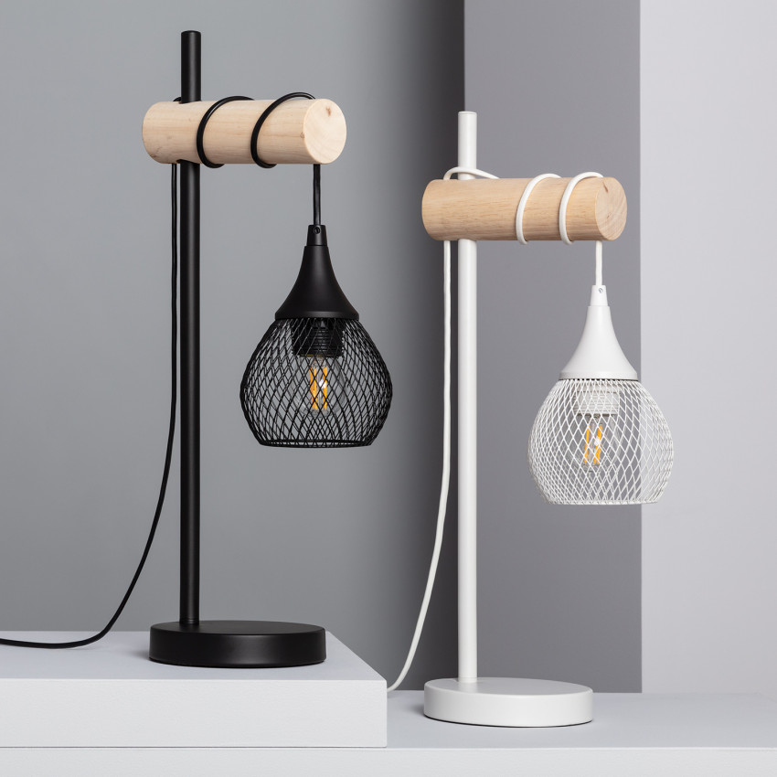 Lampe à Poser Métal et Bois Monah