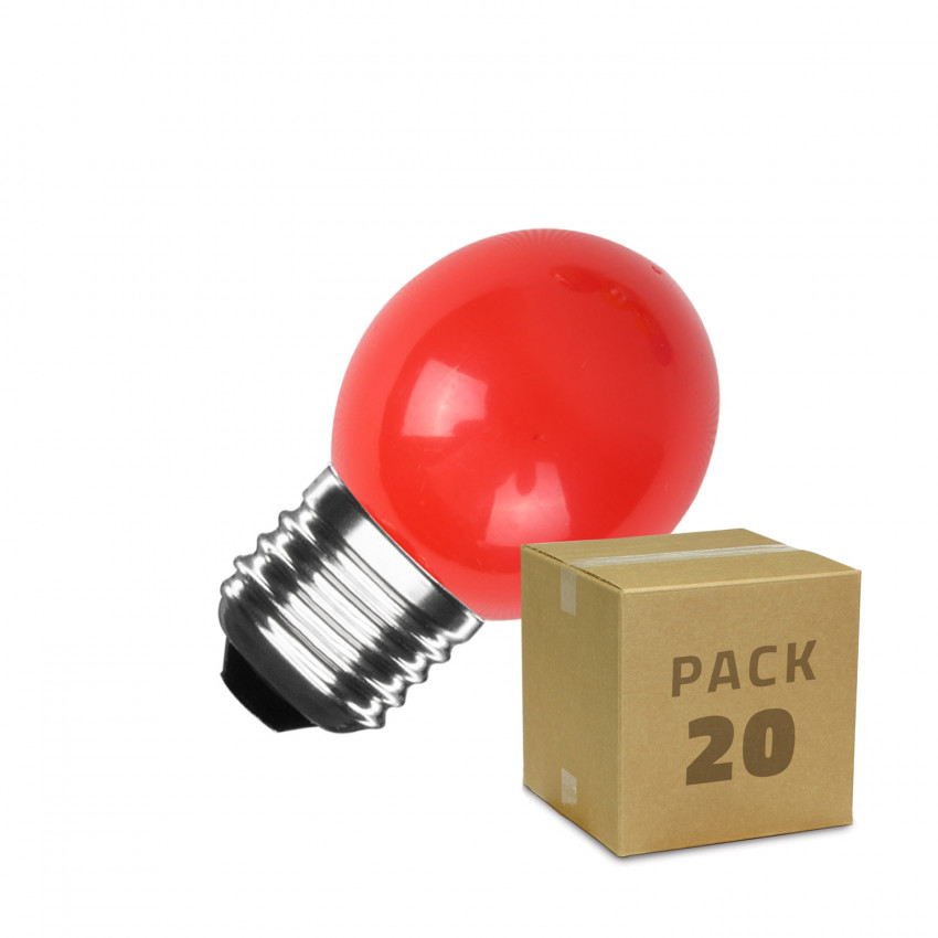 Pack de 20 Ampoules LED E27 G45 3W Monochrome