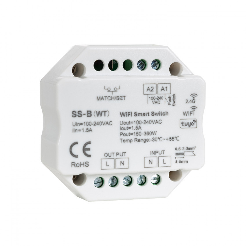 Module Interrupteur LED WiFi RF Compatible Bouton-Poussoir 