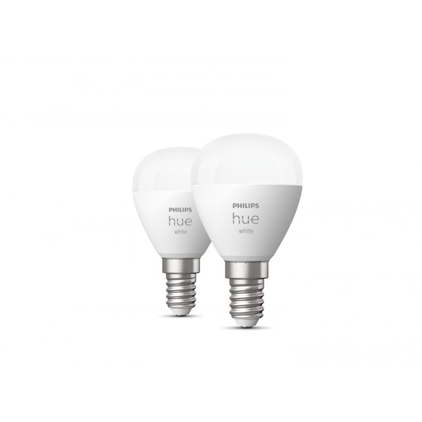 Pack 2 Ampoules LED Intelligentes E14 5.7W 470 lm P45 PHILIPS Hue White