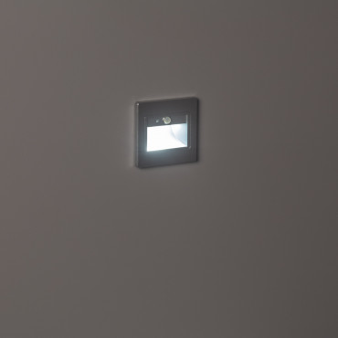 Balise Murale LED Encastrable 1.5W Bark avec Détecteur PIR Grise