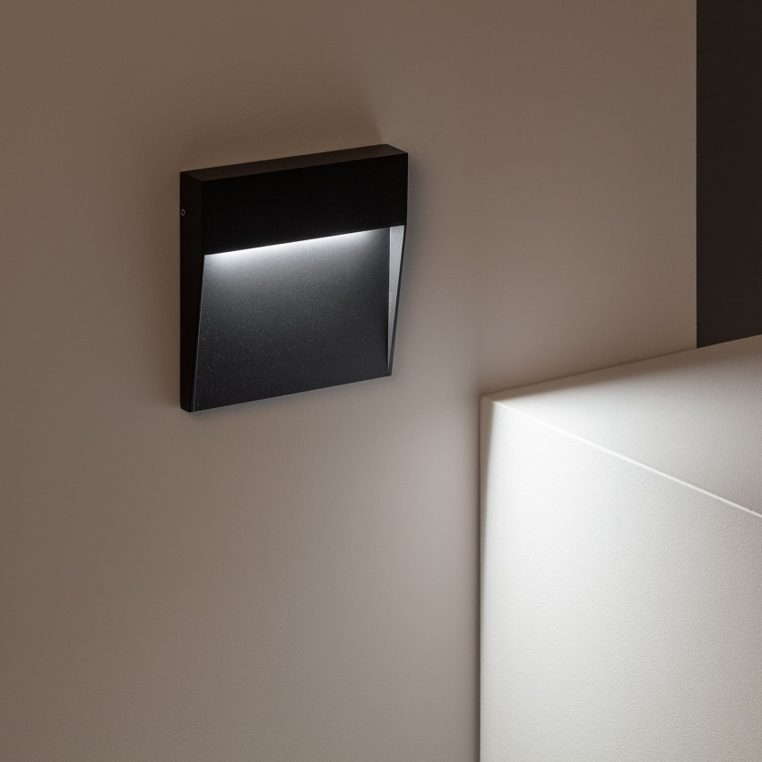 Aplique LED Jade Cuadrado 6W Negro