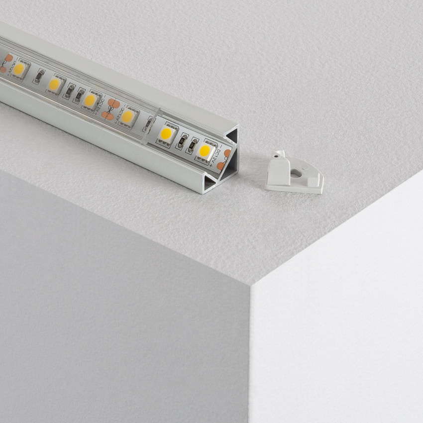 Profilé Aluminium Plat d'Angle 1m pour Rubans LED jusqu'à 10mm