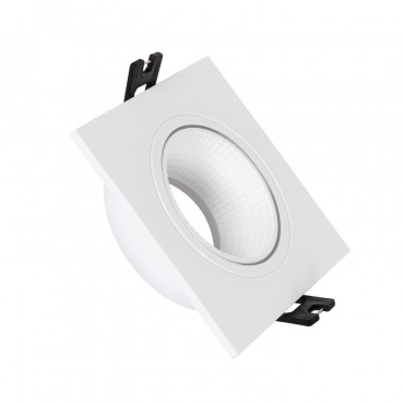 Collerette Downlight Carrée Orientable pour Ampoule LED GU10/GU5.3 Coupe Ø 80mm Blanc / Noir