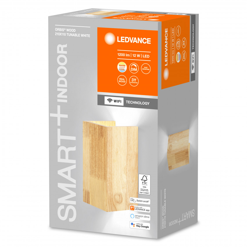 Aplique de Pared LED 12W de Madera SMART WiFi LEDVANCE 4058075574298