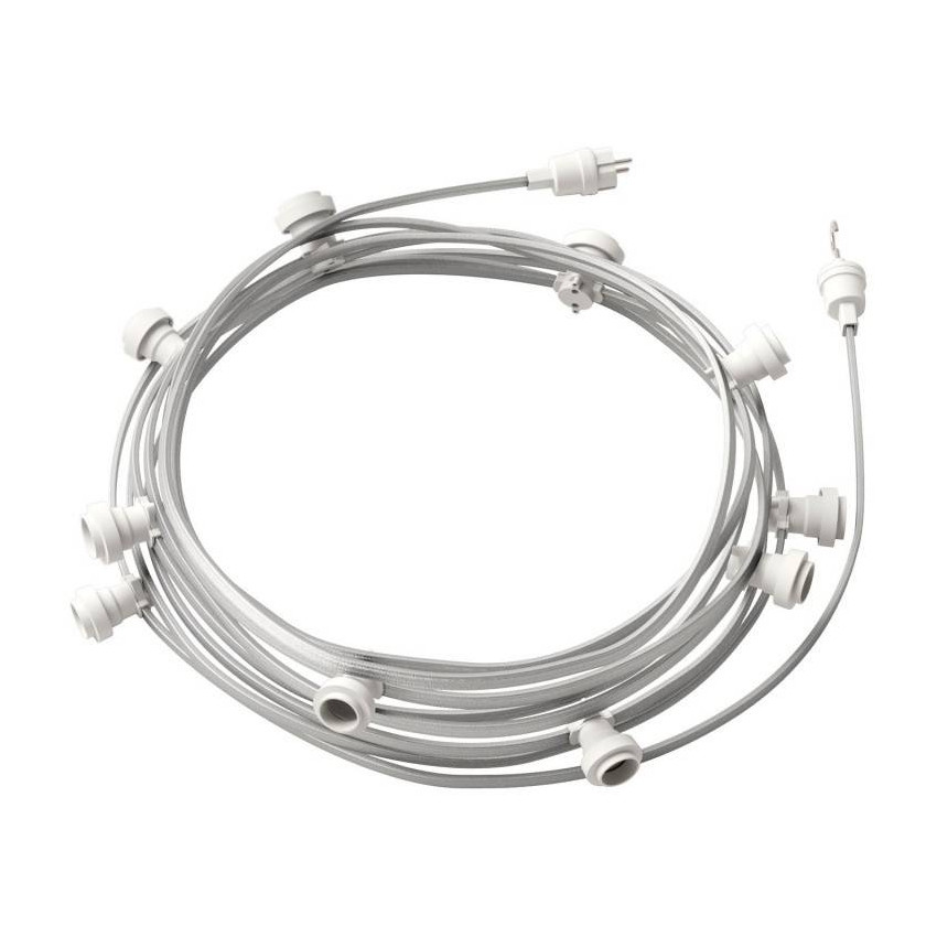 Guirlande Extérieure Lumet System 12.5m avec 10 Douilles E27 Blanche Creative-Cables CATE27B125 