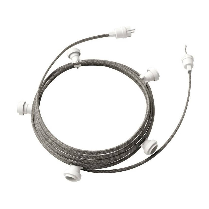 Guirnalda Exterior Lumet System 7.5m con 5 Portalámparas E27 Blanco Creative-Cables CATE27B075