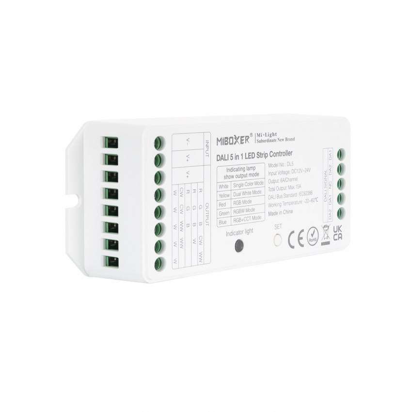 Contrôleur Variateur LED 5 en 1 RGBW 12/24V DC MiBoxer