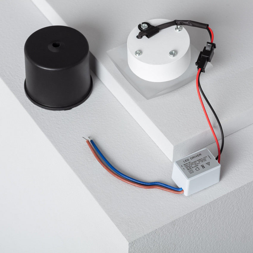 Aplique LED 3W Cuadrado de Aluminio Occulare Blanco