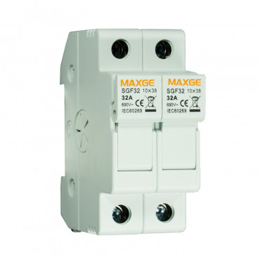 Porte-fusibles Sectionnable 10x38mm 500V Máx 32A MAXGE 2P