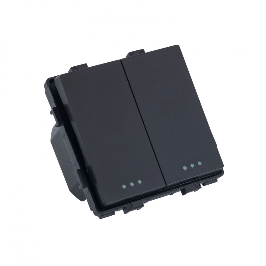 Interruptor Doble Pulsador con Marco PC Modern