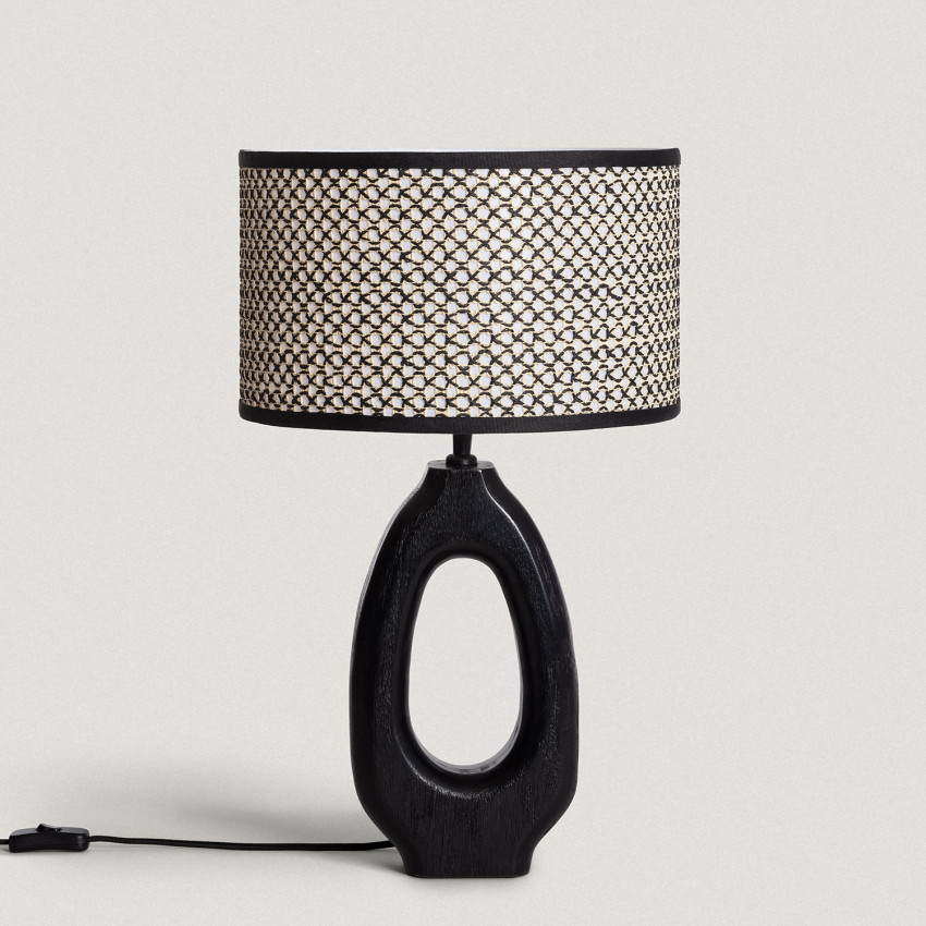 Lampe à Poser Bois Black Darshan ILUZZIA