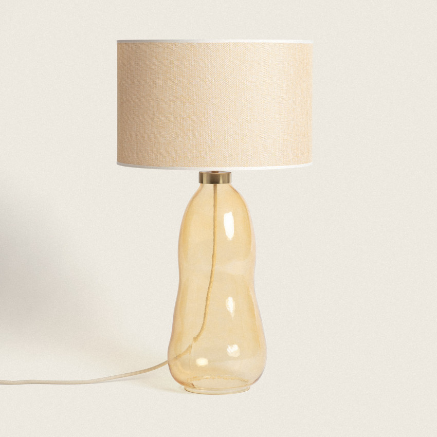 Lampe à Poser Tissu et Verre Big Nally