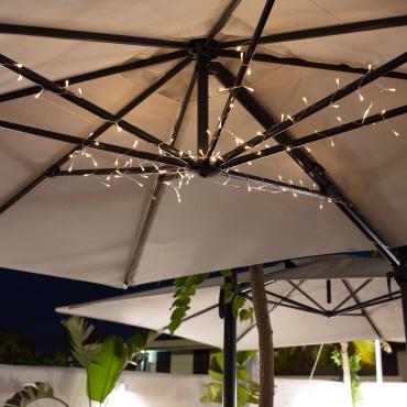 Guirlande LED à Piles pour Parasol 1m 3000K