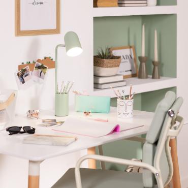 Lampe de Bureau Flex Métal Waal avec Porte-Crayons Camel