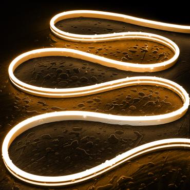 Gaine Néon LED 48V DC 120 LED/m Blanc Chaud IP65 sur Mesure Coupe tous les 5 cm Plusieurs options