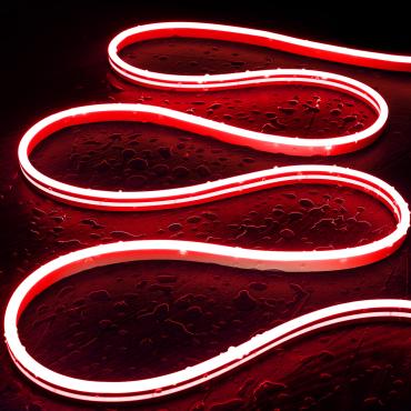 Gaine Néon LED 48V DC 120 LED/m Rouge IP65 sur Mesure Coupe tous les 5 cm Plusieurs options