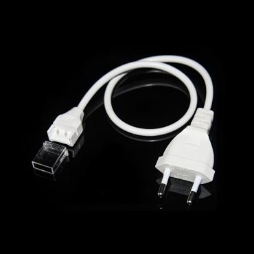 Power Cable for 220V AC Monochrome Autorectified Silicone FLEX COB LED Strip 10mm Wide - White